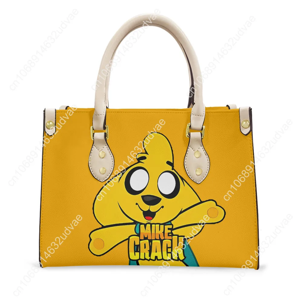 Mikecracks Tote Bag Purse Womens Mens High Quality Personalized Text Image PU Leather Handbag Commuter Shopping Gift Bags