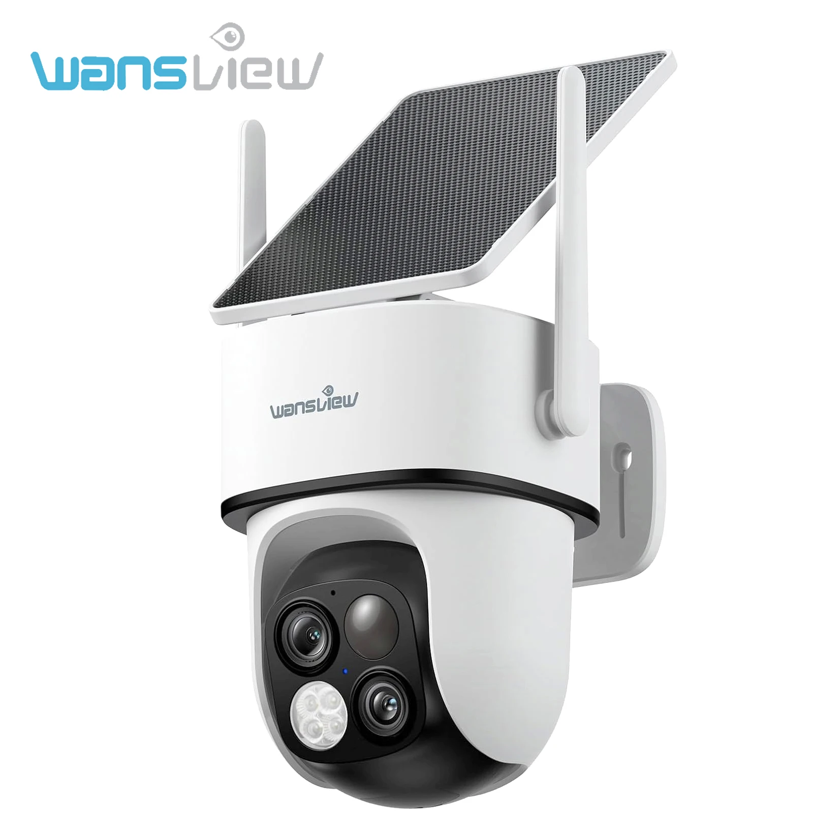 Wansview double objectif caméra solaire PIR détection humaine couleur Vision nocturne étanche sécurité vidéo IP caméra 3MP 2K batterie Monito