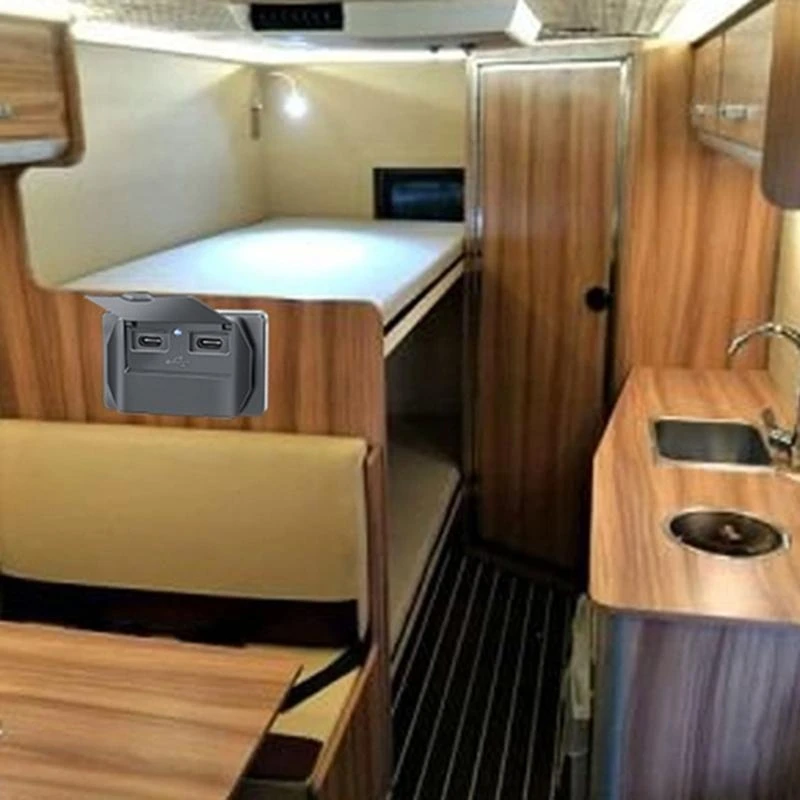 

A2UC RVs USB Outlet, PD Type C (USB C) &Quick QC3.0 USB Port 12V/24V Panel Wall Mount USB Socket for Motorhomes