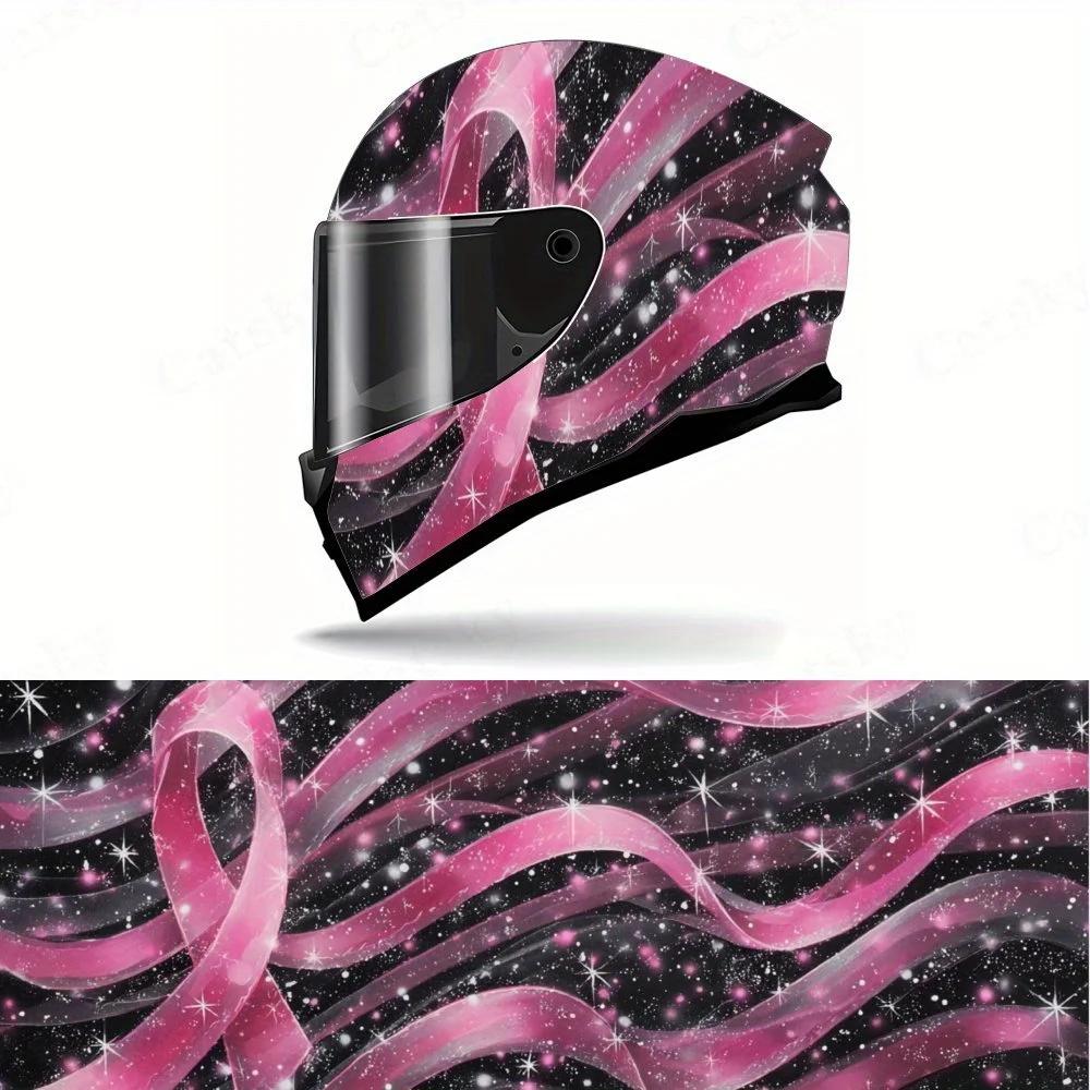

Cool Colored Ribbon Motorcycle Helmet Stickers - Vinyl Helmet Stickers, Bicycle Helmet Protective Accessories, Durable PVC Mater