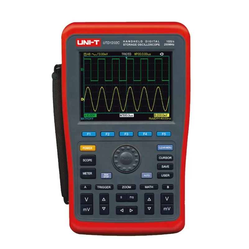 UTD1202C Handheld Digital Storage Oscilloscope 200MHz 2 Channels 1GS/s Voltage Current Resistance Capacitance Multimeter