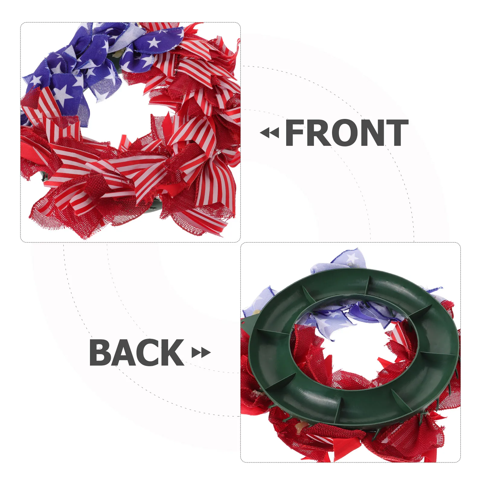 

Patriotic Wreath American Independence Day Decoration Cloth Front Door Hanging Wreath Party Ornament Festival Garland