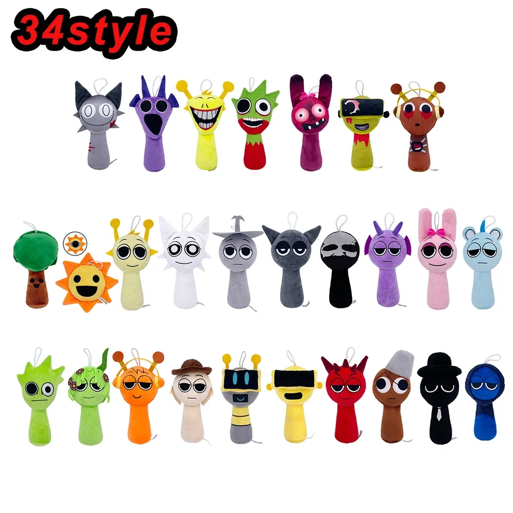 34styles Sprunki Plush Toys Sprunki Incredibox Plush Doll Sprunki Game Pillow Kids Birthday Gifts Stuffed Dolls Christmas Gift