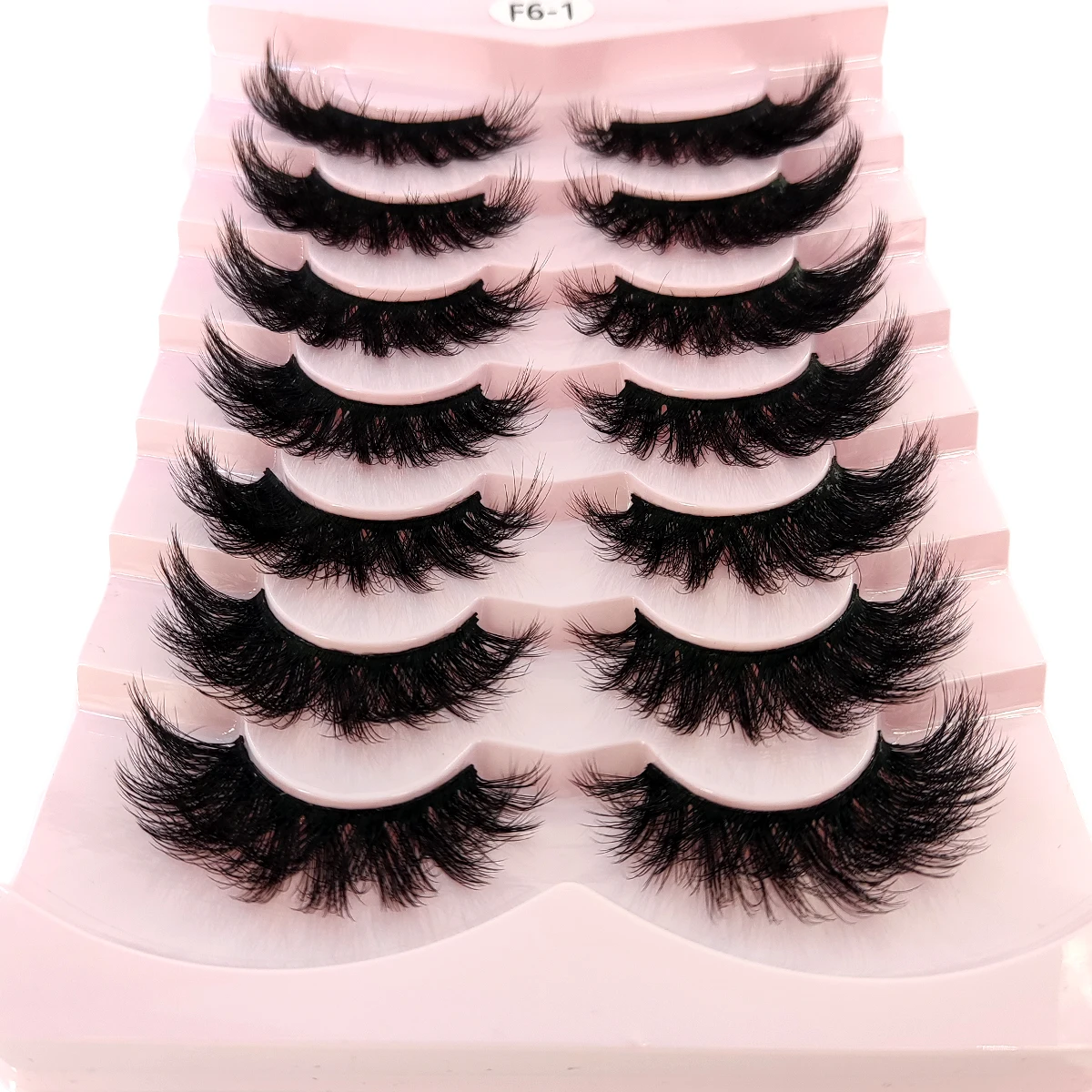 HBZGTLAD 7 par puszystych sztucznych rzęs z efektem naturalnego wyglądania, odpowiednich do codziennego użytku, na imprezy i wielokrotnego użytku, kosmetyki.