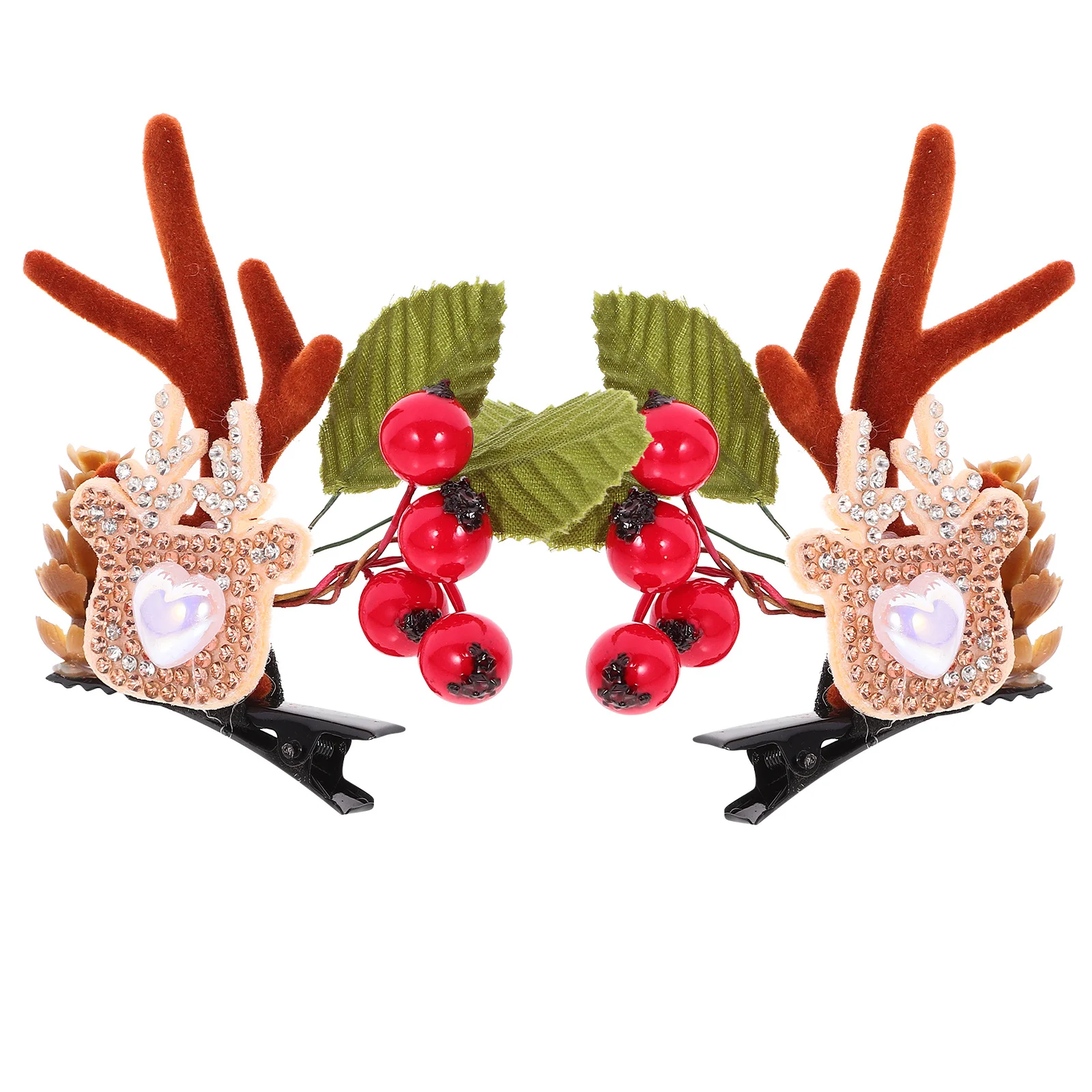 

2Pcs Antler Hairpins Christmas Hair Clips Small Cute Hair Accessories for Girls Women Xmas Party Decoration Cute Hairpin