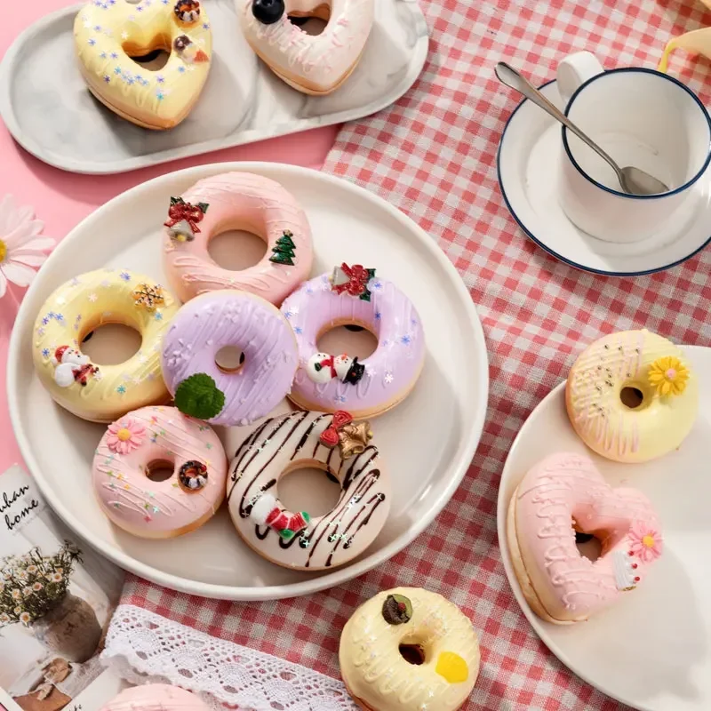Simulation Bread Model Donut Fake Cakes Artificial Donut Food Photo Props Home Decoration Accessories Miniature 6PC/SET