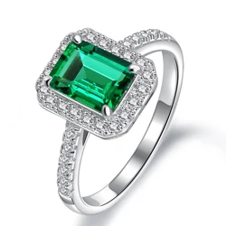 CAOSHI Temperament Women Party Jewelry Ring with Green Cubic Zirconia Gorgeous Finger Accessories for Anniversary Ceremony Party