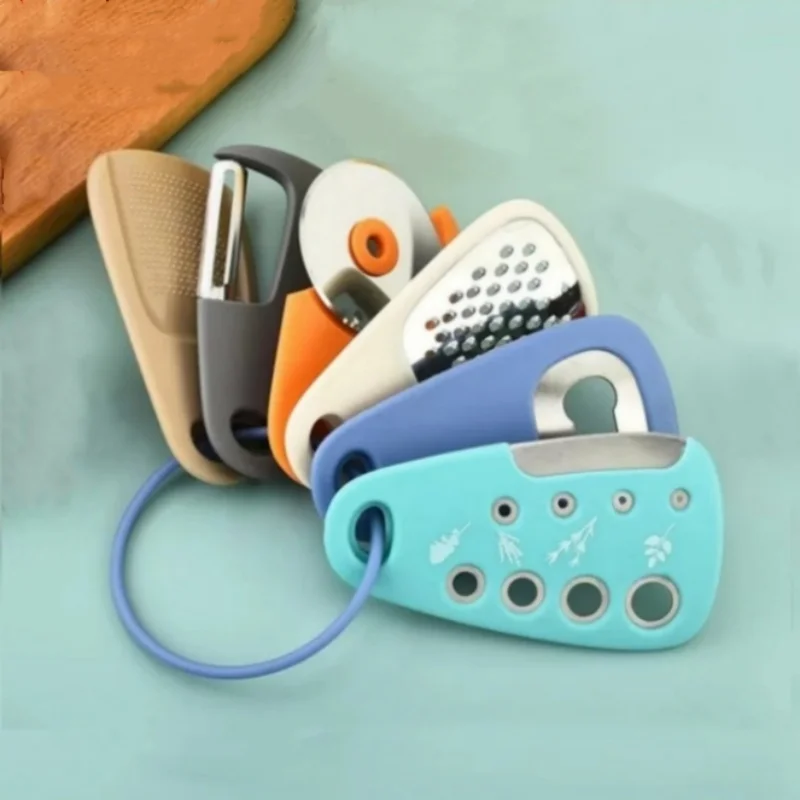 

New 6PCS Kitchen Small Tool Set Pizza Knife Vanilla Slicer Bottle Cutter Grater Garlic Grinder Set Kitchen Accessories