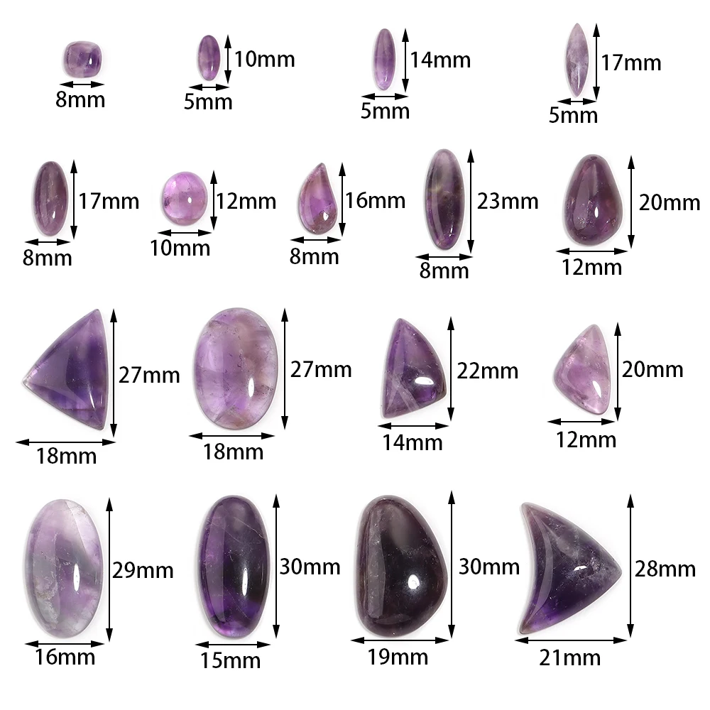 

2/3/5Pcs Purple Amethysts Cabochon Beads Irregular Natural Stone Cabochon Flatback Cameo Beads for DIY Jewelry Making Pendant