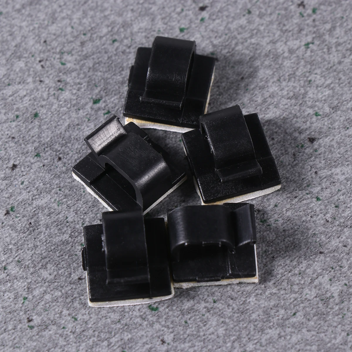 

100pcs Cable Clips Self Adhesive Wire Management Holder For Cables On Desk Wall Car Black Plastic Rectangular Clamps Clip Mount