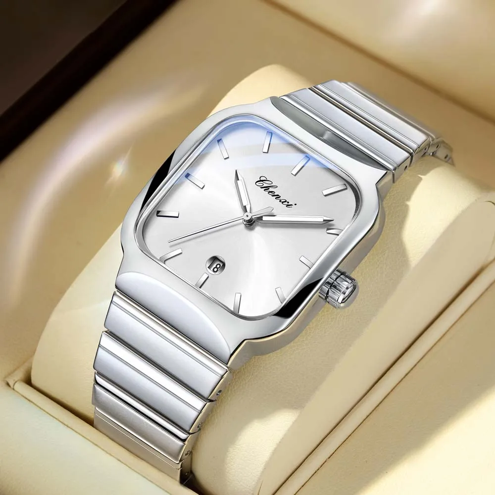 

CHENXI New Square Quartz Watch Calendar Luminous Stylish Casual Men's Watch Waterproof Men's WristWatch relojes para hombres