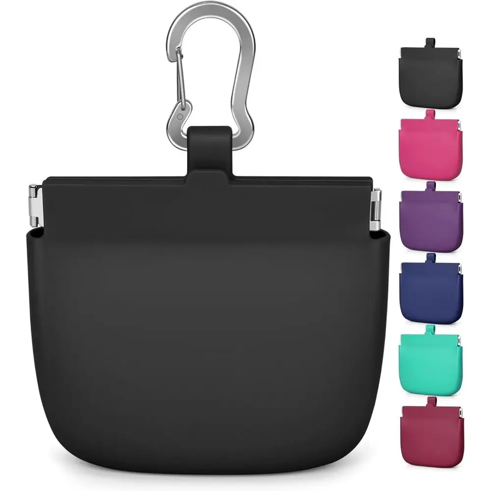 Silicone Dog Treat Pouch Small Pocket Auto Closing Lid Dog Training Treat Pouch Portable with Pull Tab Dog Treat Bags