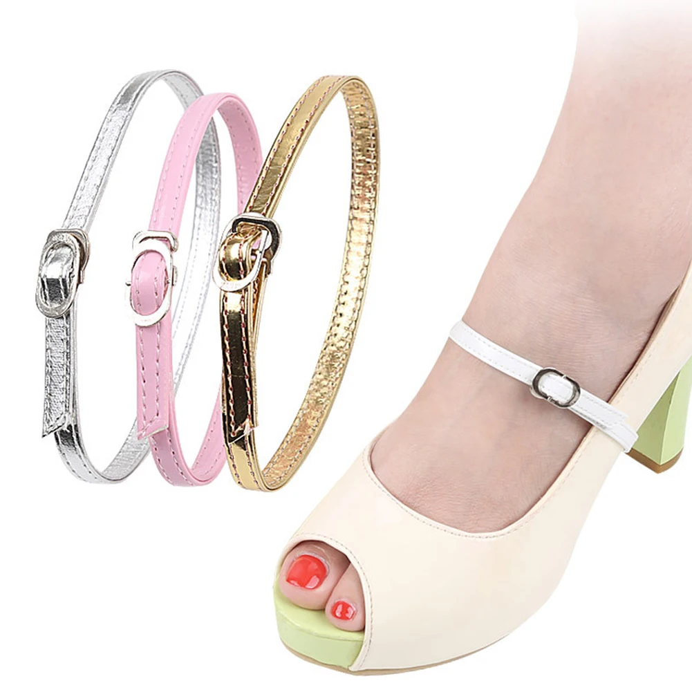 PU Leather Women Adjustable Shoelaces Shoes Belt Ankle Tie Strap Band for Locking High Heels Lady Beauty Props Shoes Accessories