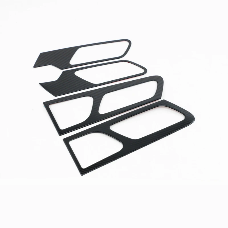 For Peugeot 2008 2020 2021 2022 Stainless Steel Carbon Fiber Style Trim Inside Door Handle Cover Car Accessories