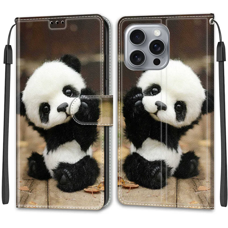 Flower Pattern Flip Case For iPhone 16 Pro Max 15 Plus Ultra 16Pro 16Plus 15Pro Wallet Leather Phone Cases Stand Book Cover Bags