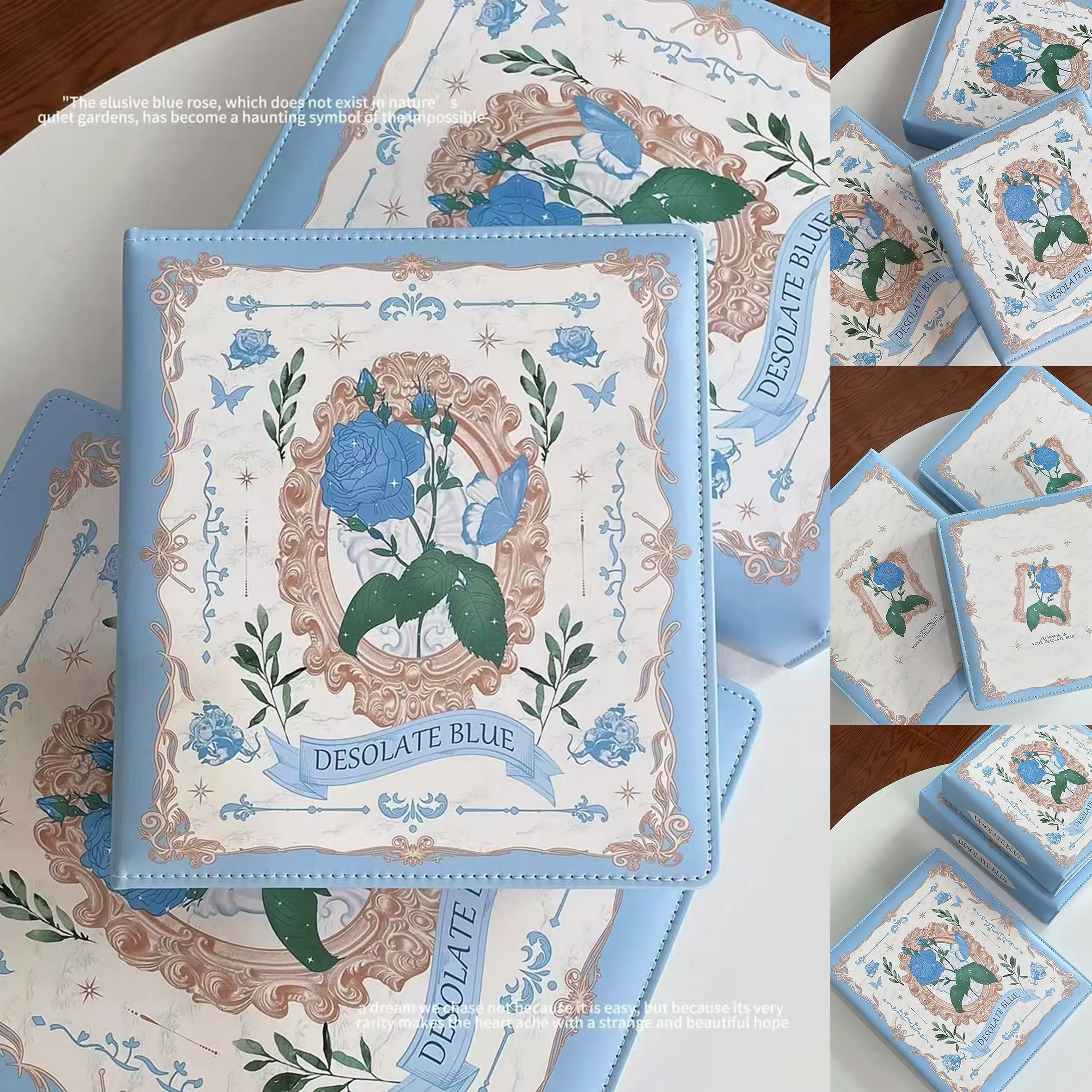Polaroid Photo Album - 사일런트 블루 로즈 A4/A5 PU 가죽