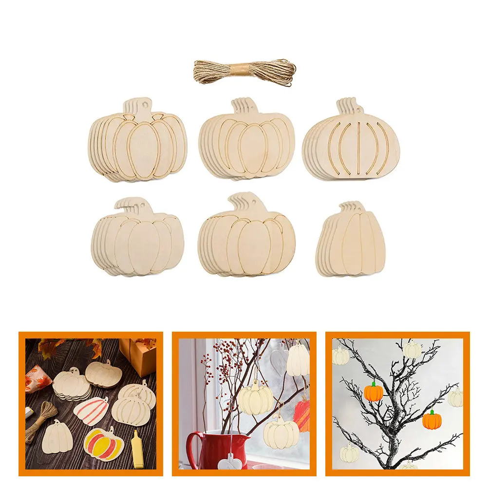 

Набор деревянных заготовок в форме тыквы, неокрашенные, для поделок своими руками, декор для Хэллоуина, деревянные элементы для граффити
