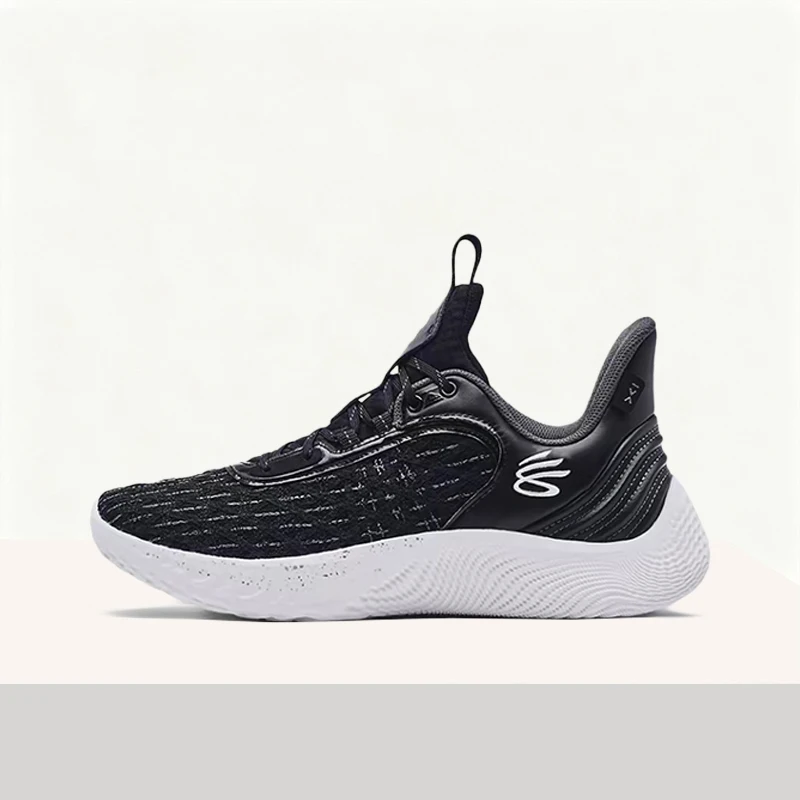 Under Armour Curry 9 Unisex White/Black Low-Top Basketball Shoes – Modern Versatile Design & Durable Comfort 3025631-001