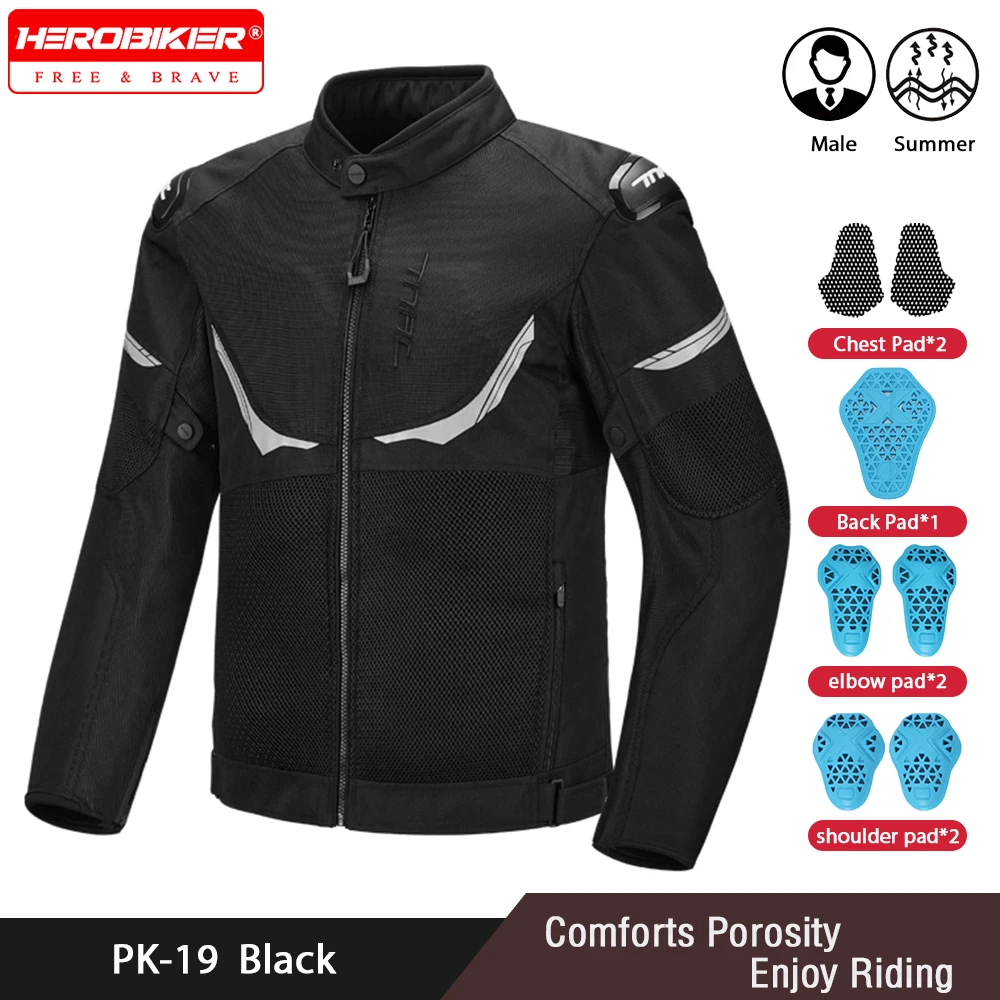 

Men's Motorcycle Jacket Summer Ventilated Motorbike Jacket Breathable Mesh Moto Coat Anti-fall CE Protection Commuter Jacket