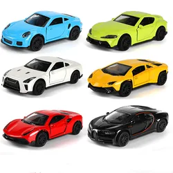 Modelo de carro de liga diecast para crianças, 1:43, metal, puxar para trás, simulação, carro esportivo, enfeite de carro para abrir a porta, brinquedos para meninos