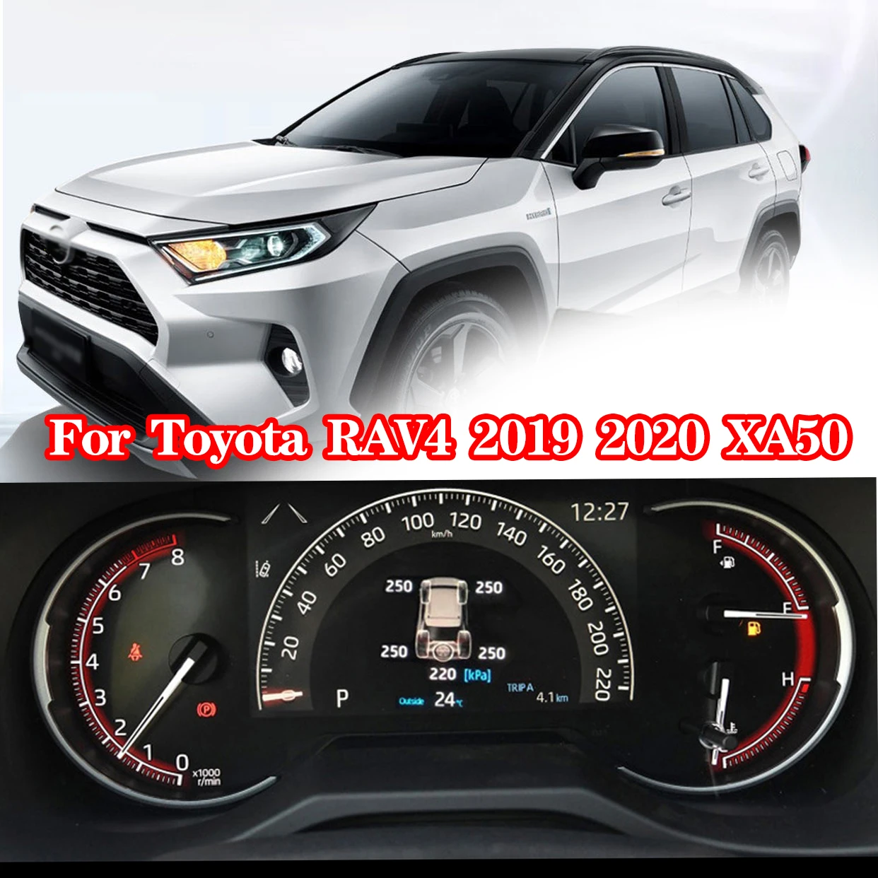 Smart Car TPMS Tyre Pressure Monitoring System Digital LCD Dash Board Display Auto Security Alarm for Toyota Rav4 2019 2020 Xa50