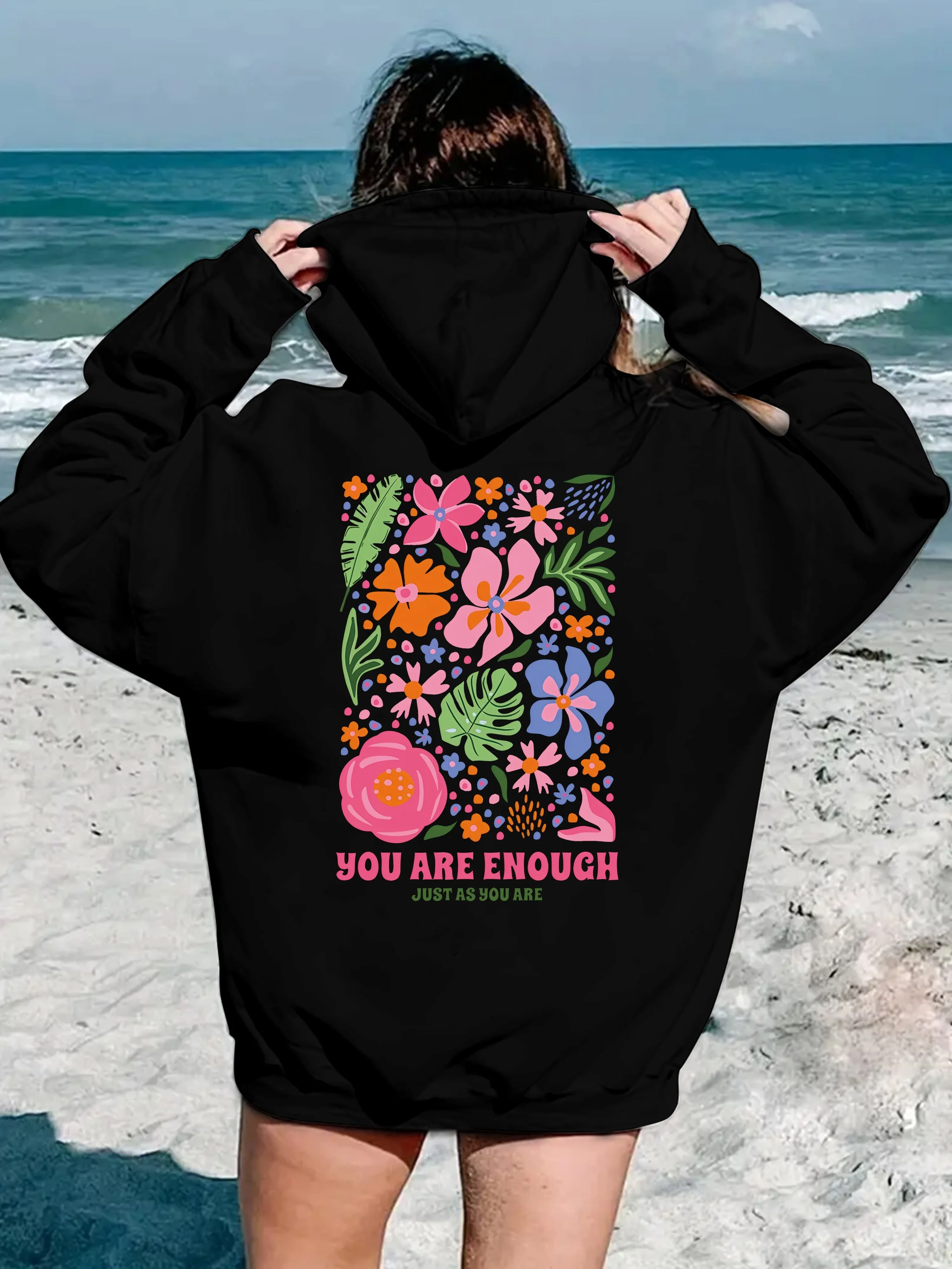 

Floral Graphic Print Autumn and Winter Pure Cotton Hoodie for Men and Women Casual Outdoor Street Sports Training Brand Trend