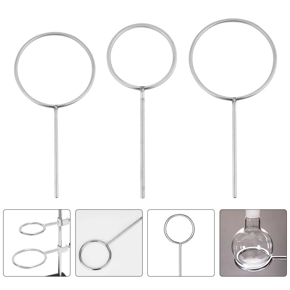 3 Pcs Stainless Steel Support Ring Laboratory Test Bed Rings for Closed Extension Stack Corrosion-resistant Accessories