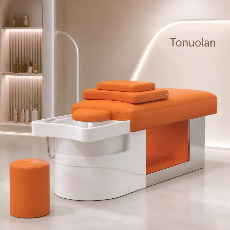 Thickened Steel Frame Shampoo Bed for Hair Beauty Spa Massage Treatment Chair Professional Barber Shop Equipment