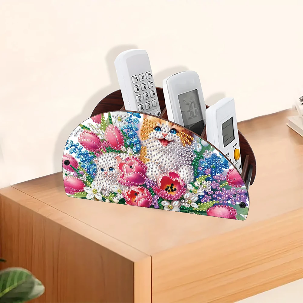 Wooden Flowers DIY Rhinestones Storage Holder Diamond Painting Storage Rack Diamond Painting Organizer Rack for Remote Control