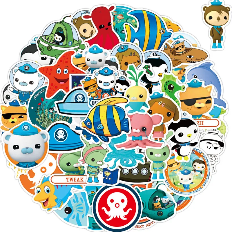 

50PCS The Octonauts DIY Cartoon Stickers Phone Trunk Refrigerator Waterproof Anime Stickers Anime Figure Image Toys Sticker Gift