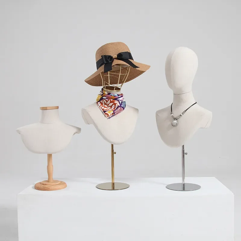 Mannequin Head Display Stand for Silk Scarf Hat Wig Clothing Store Window Display Props