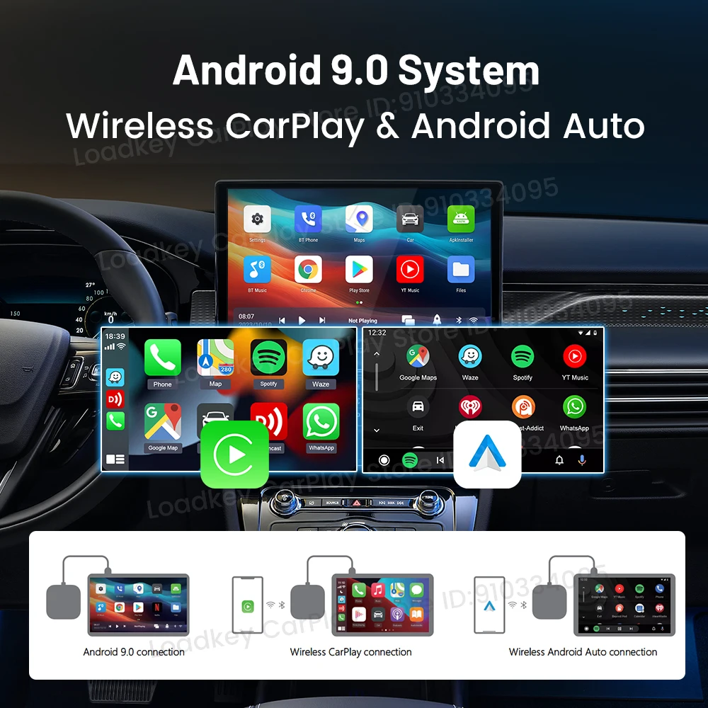 Carlinkit Pro Android Auto Wireless Adapter 64GB Ai Box For Car Radio Support Spotify Netflix Youtube Google Play 8-Core