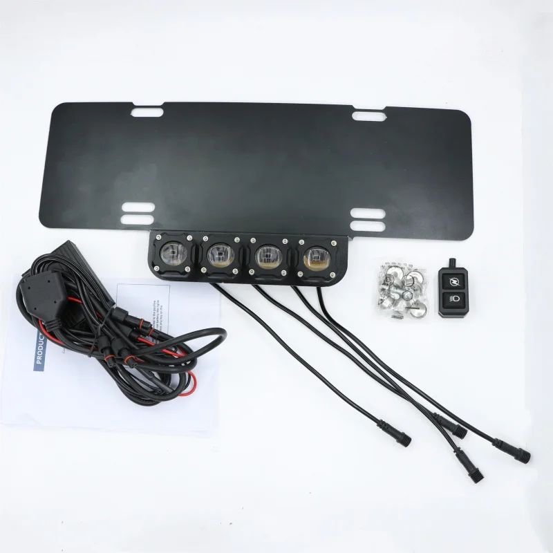 

Applicable to, Trucks, Etc. Front Bumper One-to-Four Wireless Switch with LED Licence Light License Plate Holder