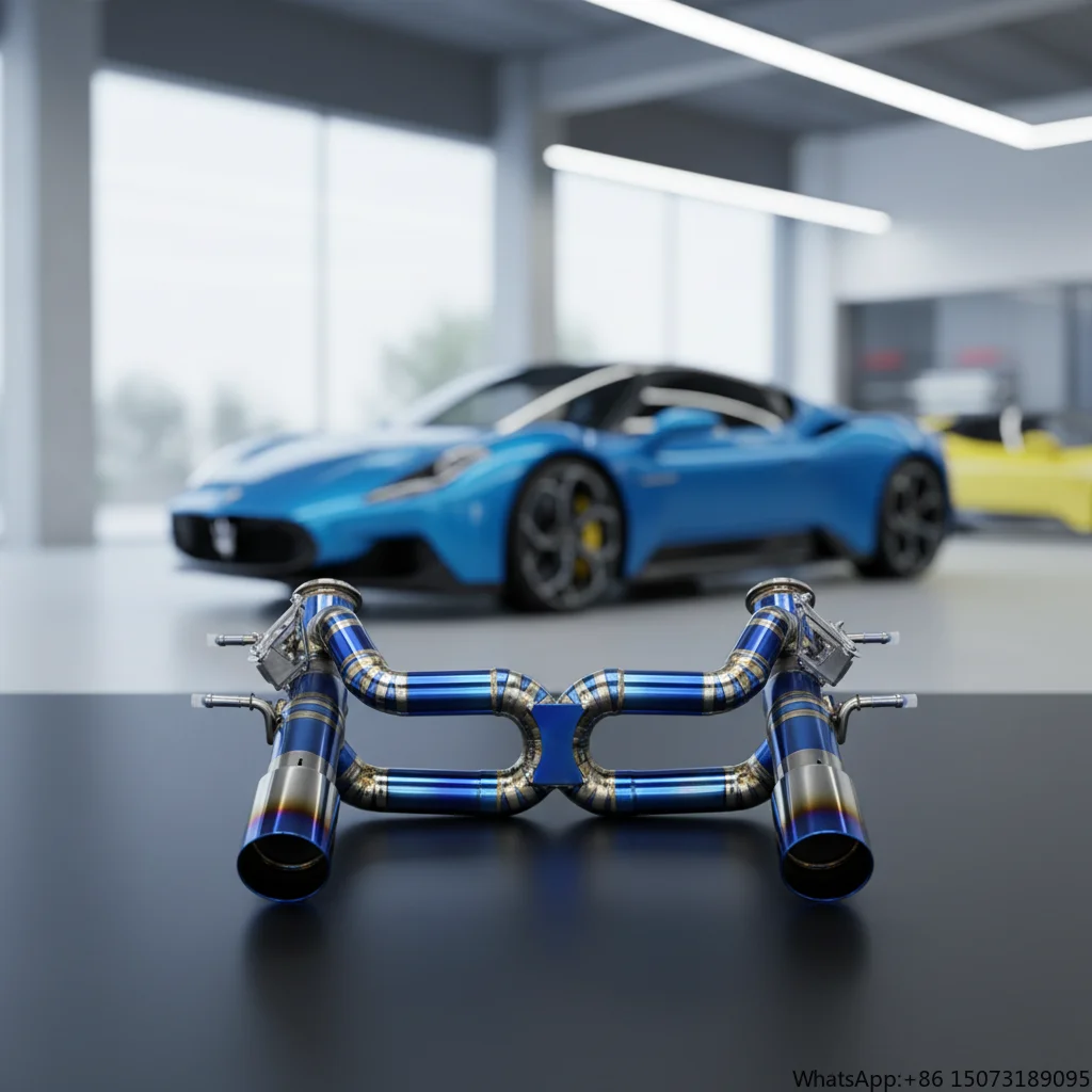 BSK Street Car Exhaust System for  MC20 3.0T 2020-2024 Titanium Straight Pipes Electroplating Blue Tips Catback System