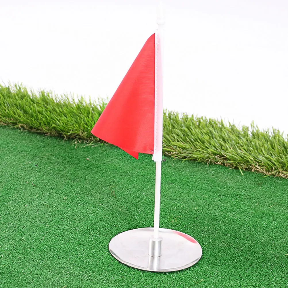 

2Sets Golf Hole Cup Flag Putting Practice Aid Portable Lightweight Indoor Outdoor Golf Training Tool Putting Cup