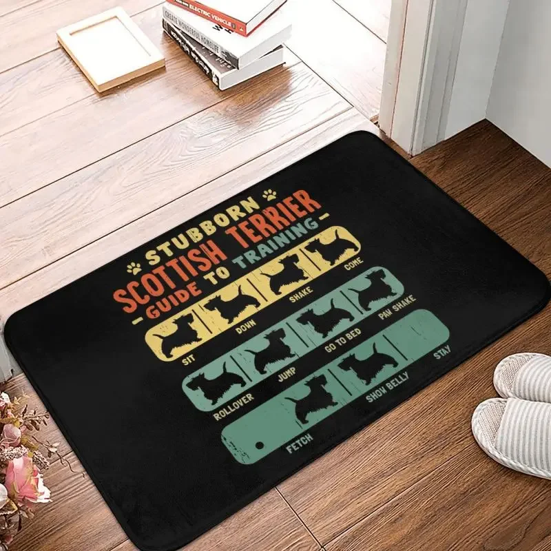 Scottish Terrier Funny Guide To Traning Doormat Entrance Bathroom Kitchen Door Floor Mat Dog Scottie Living Room Carpet Rug