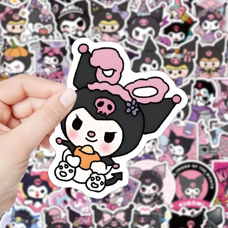 103 قطعة سانريو ‌ ‌   لطيف Kuromi الكرتون ملصقات مقاومة للماء الهاتف المحمول حقيبة مسطحة دفتر ملصقات الزخرفية للهدايا الفتيات