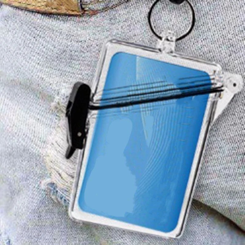 Étui étanche transparent pour carte d'identité et badge, étui de sport, lanières pour cartes d'identité et prédire, boîte sèche pour Psych, paquet de 6