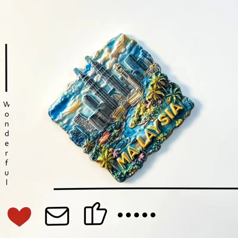 كوالالمبور، ماليزيا، أبراج مزدوجة، مجموعة ديكور، هدايا تذكارية مميزة، هدية ملصق ثلاجة مغناطيسي