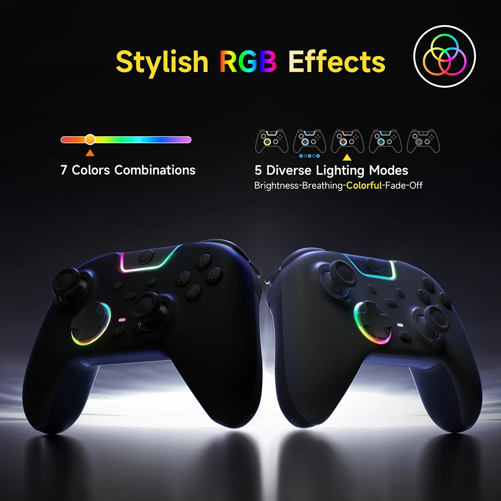 EasySMX X05 Pro Kompatibel mit PC/Switch/Smartphone/Steam/TV, Kabelloser Gamepad-PC-Controller mit Dual-Rumble-Motoren, Impuls-Trigger – Detail 11
