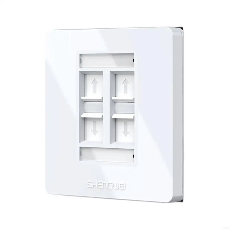 CORA Telephone Outlet Cover 86 Type White Plastic Plate With Insert Access for Data Outlet Installation Areas Daily Use