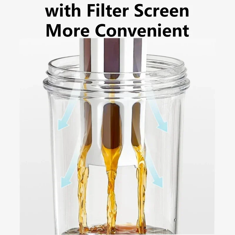 ماكينة صنع القهوة الباردة اليدوية سعة 1 لتر مع مقبض زجاجة مياه عالية السعة عصائر صيفية محمولة وعاء قهوة فواكه الشاي #5