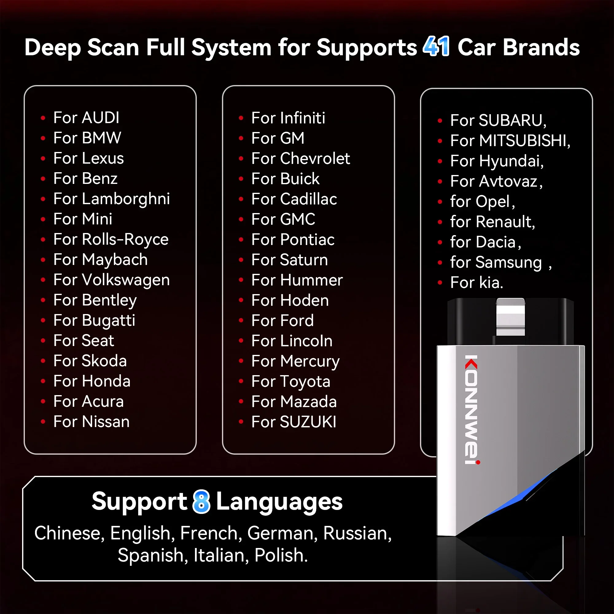 2026 KONNWEI MAXOBD Pro Bluetooth 5.2 Auto OBD2 Diagnosegerät Vollsystem-Scanner Öl-Reset ABS DPF EPB SAS SRS Funktion CarDIY – Detail 8