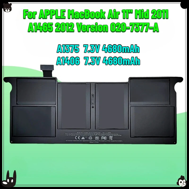 

A1406 A1370 Battery for APPLE MacBook Air 11" Mid 2011 A1465 2012 Version 020-7377-A