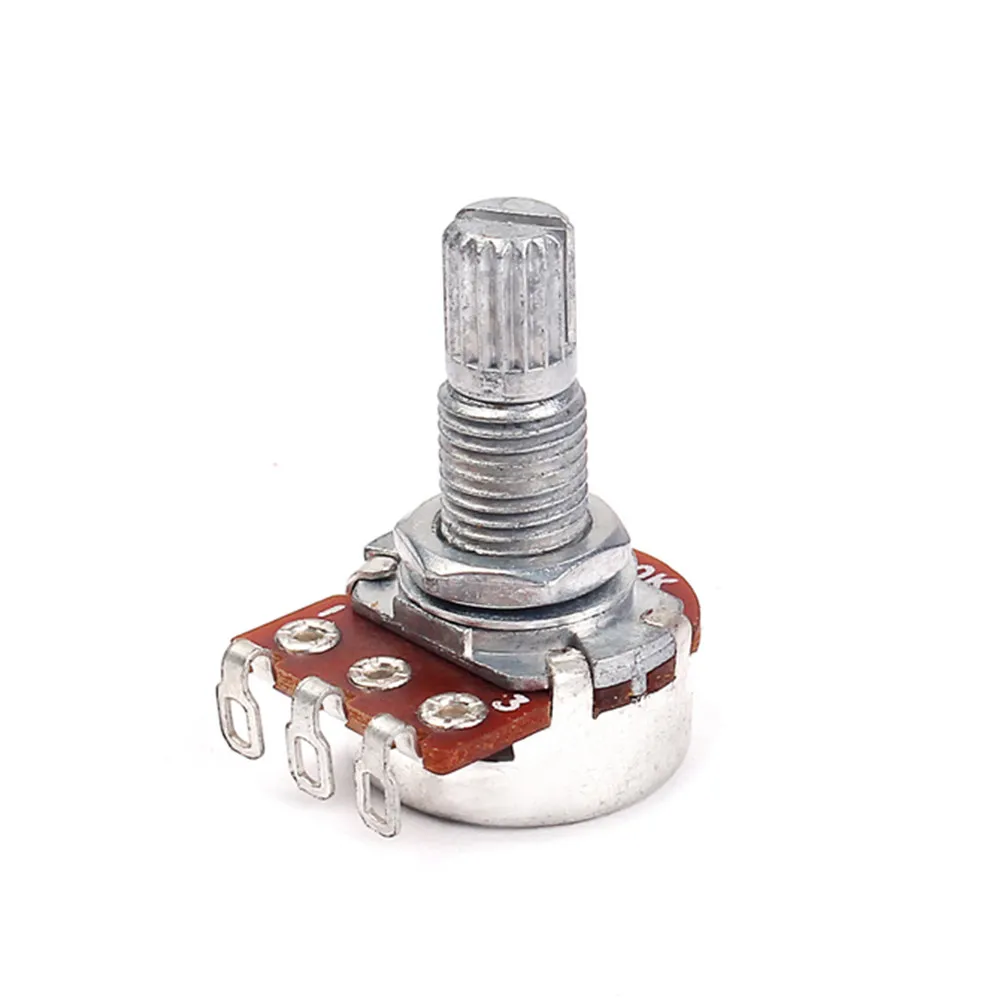 Guitar Amp Potentiometer A20k-Ohm Audio Log Tone Control Split Shaft Coarse Knurling Volume Potentiometer Audio-Potentiometers