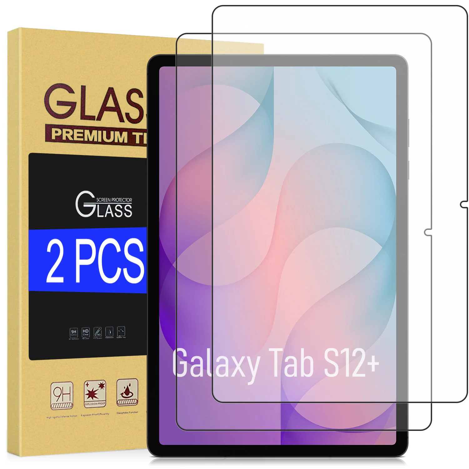 For Samsung Galaxy Tab S12+ Tempered Glass Screen Protector On Galaxy Tab S12 Plus 12.6-inch Guard Anti Scratch Film HD 2-Pack