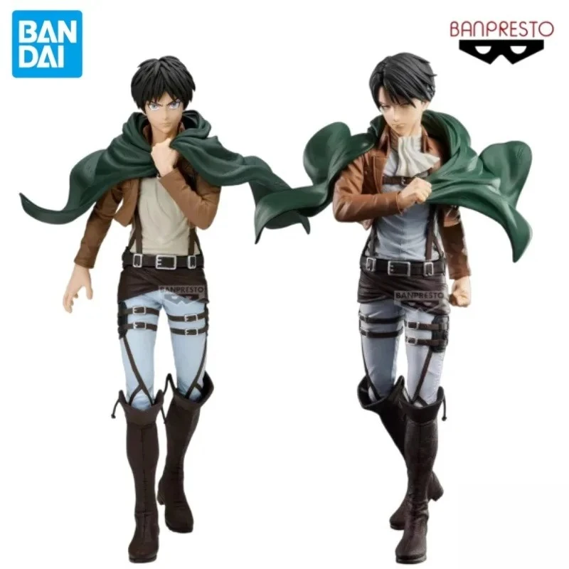 100%Original Bandai Grandista Shingeki No Kyojin Levi Eren Yeager Anime Character Toy Model Ornaments Collection Gifts