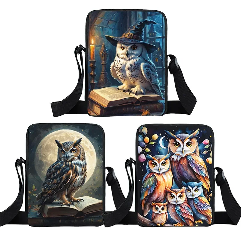 Fantasy Owl Magic Print Crossbody Bag Dreamcatcher Shoulder Bags Teenagers Phone Holder Women Storage Bags Gift