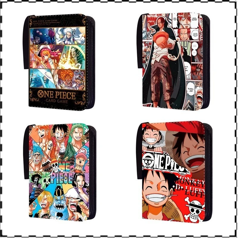

Альбом для карт Anime OPCG One Piece, 4-9 карманов, держатель для коллекционных карт с 50 внутренними страницами, на молнии, вмещает до 900 карт