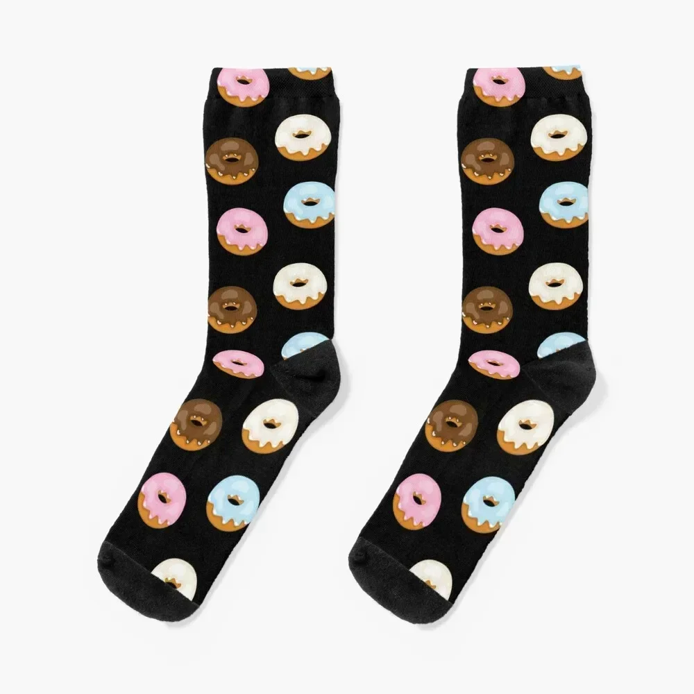 glazed donuts on black Socks floral hiking Thermal man winter winter Designer Man Socks Women's